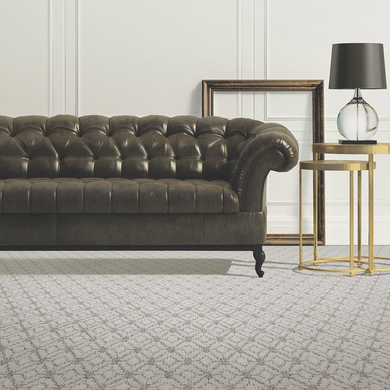 white carpet with leather sofa